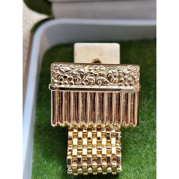 Men's Vintage Continental Gold Toned Cuff Links with Box MCM - Picture 5 of 5